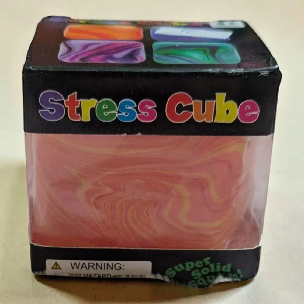 Marble Stress Cube Toy, Squishy Fidget Cube, 3+ Sensory Stress Relief Toy
